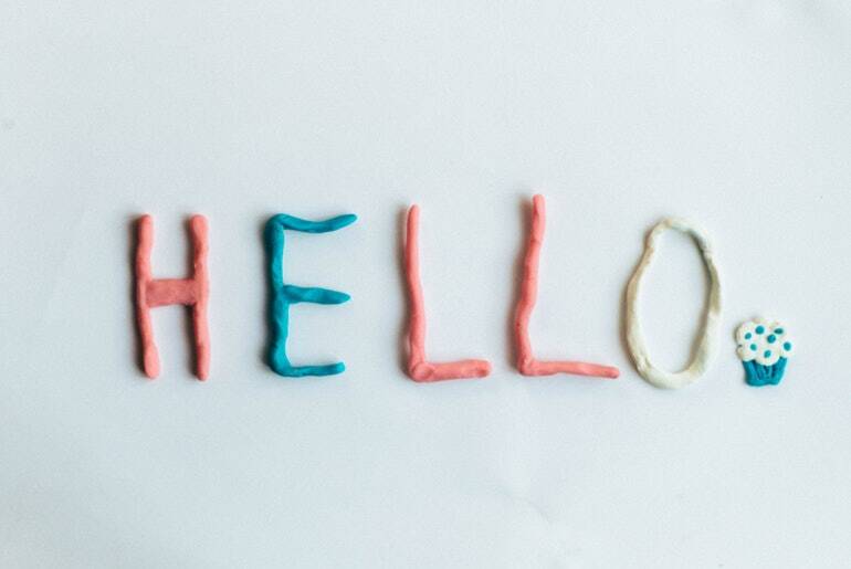 The word hello written in coloured icing