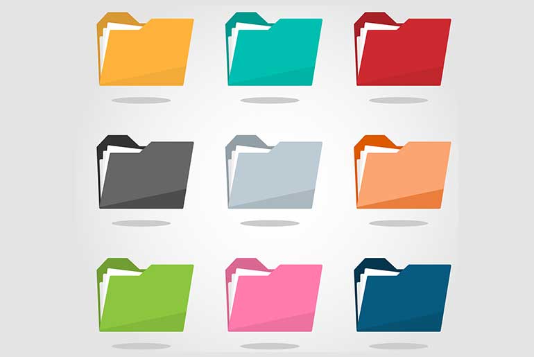 Colorful icons of folders