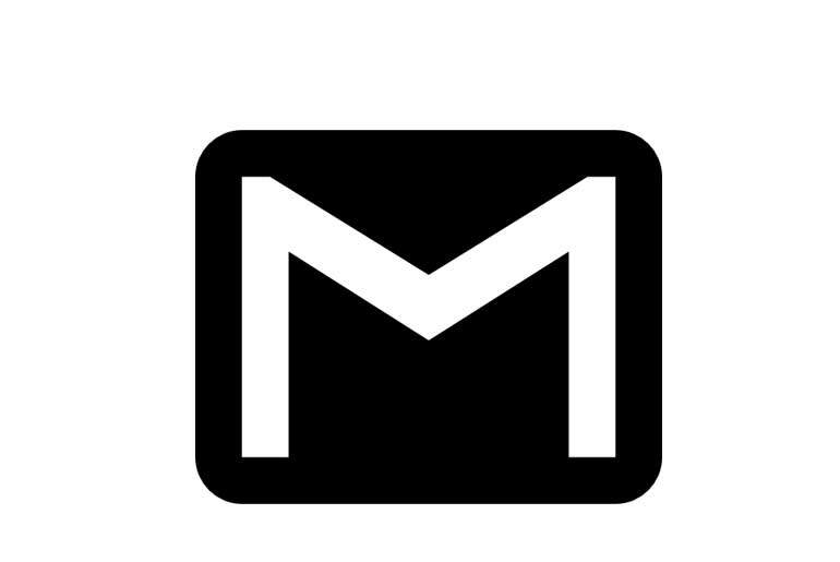 Gmail logo in black and white