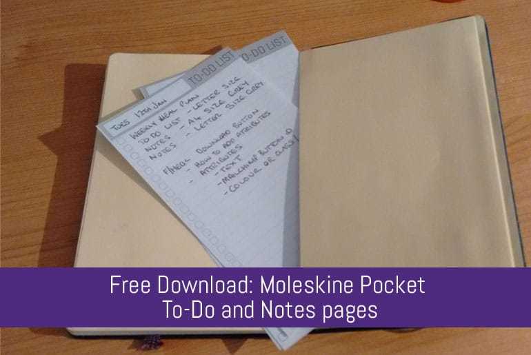 Free Moleskine To-Do and Notes Download