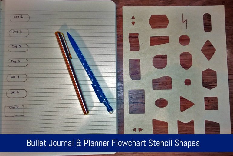 Bullet Journal & Planner Flowchart Stencil Shapes