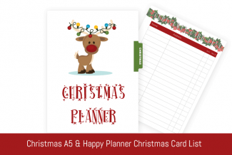 Christmas A5 & Happy Planner: Christmas Card List