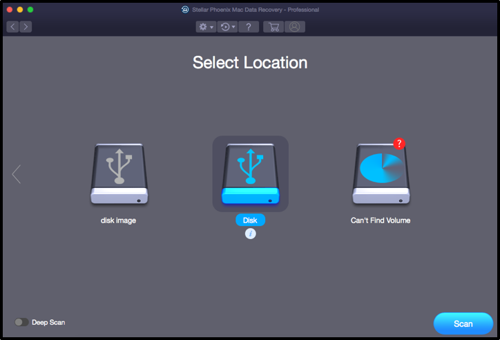 Stellar Mac - Select Location