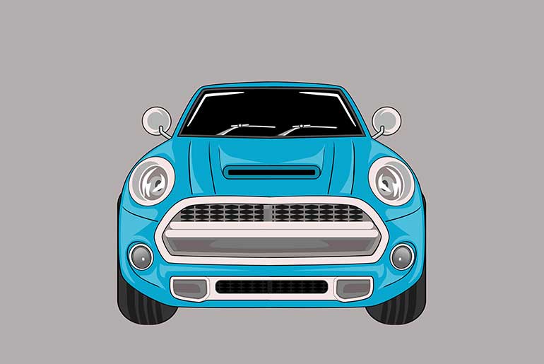 Illustration of a Mini Cooper Car