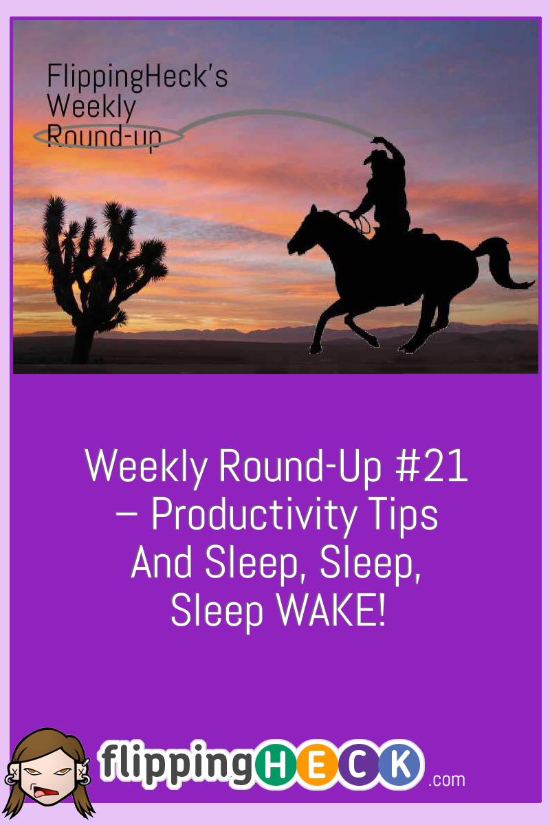 Weekly Round-Up #21 – Productivity tips and Sleep, Sleep, Sleep WAKE!
