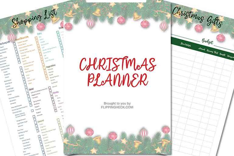 Image showing the cover and pages from the 2022 Christmas Planner Printable