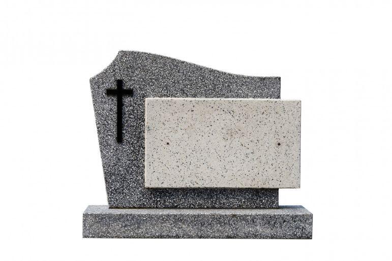 A granite and marble headstone